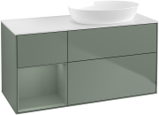 Тумба під раковину Villeroy & Boch Finion 120х50,1 см із підсвічуванням МДФ оливковий матовий лак/скло біле матове GA41GMGM