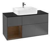 Тумба под раковину Villeroy & Boch Finion 120х50,1 см с подсветкой МДФ антрацит матовый лак/стекло черное матовое F162GNGK