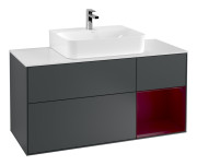 Тумба под раковину Villeroy & Boch Finion 120х50,1 см с подсветкой МДФ темно-синий матовый лак/стекло белое матовое F171HBHG