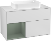 Тумба під раковину Villeroy & Boch Finion 100х50,1 см із підсвічуванням МДФ білий матовий лак/скло біле матове F241GMMT