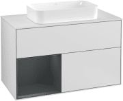 Тумба под раковину Villeroy & Boch Finion 100х50,1 см с подсветкой МДФ белый матовый лак/стекло белое матовое F241HGMT