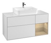 Тумба під раковину Villeroy & Boch Finion 120х50,1 см із підсвічуванням МДФ білий матовий лак/скло біле матове F171PCMT