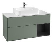 Тумба под раковину Villeroy & Boch Finion 120х50,1 см с подсветкой МДФ оливковый матовый лак/стекло белое матовое F171PDGM