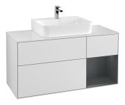 Тумба под раковину Villeroy & Boch Finion 120х50,1 см с подсветкой МДФ белый матовый лак/стекло белое матовое F171HGMT