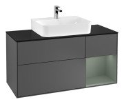 Тумба под раковину Villeroy & Boch Finion 120х50,1 см с подсветкой МДФ антрацит матовый лак/стекло черное матовое F172GMGK