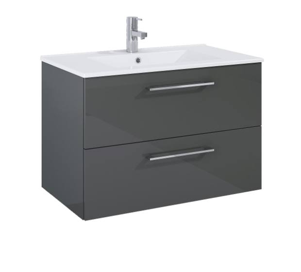 Тумба под раковину Roca Roma 80х45,6 см ДСП антрацит глянцевый A857950153