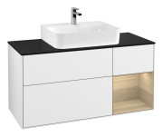 Тумба под раковину Villeroy & Boch Finion 120х50,1 см с подсветкой МДФ глянцевый белый лак/стекло черное матовое F172PCGF