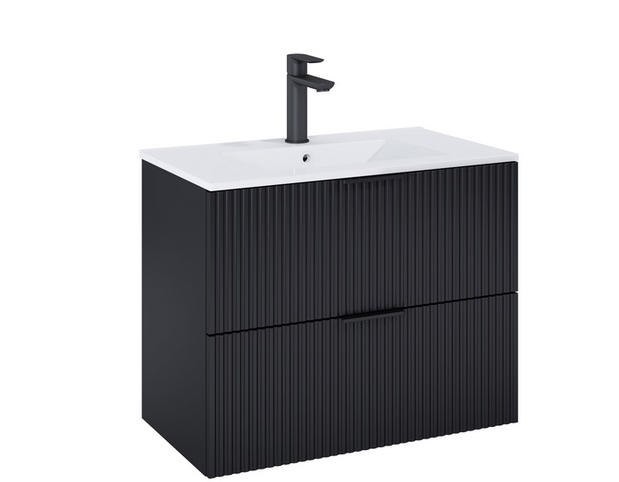 Тумба под раковину Roca Reef 80х45 см МДФ черный матовый A857955532