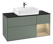 Тумба под раковину Villeroy & Boch Finion 120х50,1 см с подсветкой МДФ оливковый матовый лак/стекло черное матовое F172PCGM