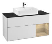 Тумба під раковину Villeroy & Boch Finion 120х50,1 см із підсвічуванням МДФ білий матовий лак/скло чорне матове F172PCMT