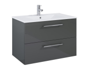 Тумба под раковину Roca Roma 80х45,6 см ДСП антрацит глянцевый A857950153