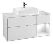 Тумба під раковину Villeroy & Boch Finion 120х50,1 см із підсвічуванням МДФ білий матовий лак/скло біле матове G171GFMT