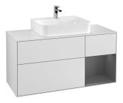 Тумба під раковину Villeroy & Boch Finion 120х50,1 см із підсвічуванням МДФ білий матовий лак/скло біле матове G171GKMT