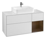 Тумба під раковину Villeroy & Boch Finion 120х50,1 см із підсвічуванням МДФ білий матовий лак/скло біле матове G171GNMT