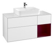 Тумба під раковину Villeroy & Boch Finion 120х50,1 см із підсвічуванням МДФ білий глянцевий лак/скло біле матове G171HBGF