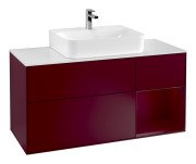 Тумба під раковину Villeroy & Boch Finion 120х50,1 см із підсвічуванням МДФ півонія матовий лак/скло біле матове G171HBHB