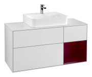 Тумба под раковину Villeroy & Boch Finion 120х50,1 см с подсветкой МДФ белый матовый лак/стекло белое матовое G171HBMT
