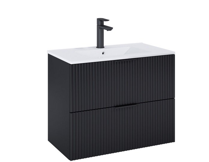 Тумба под раковину Roca Reef 80х45 см МДФ черный матовый A857955532