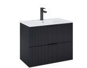 Тумба под раковину Roca Reef 80х45 см МДФ черный матовый A857955532