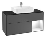 Тумба под раковину Villeroy & Boch Finion 120х50,1 см с подсветкой МДФ антрацит матовый лак/стекло черное матовое G172GFGK