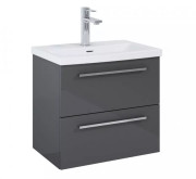 Тумба під раковину Roca Kwadro 60х38,4 см ДСП антрацит глянцевий A857969153