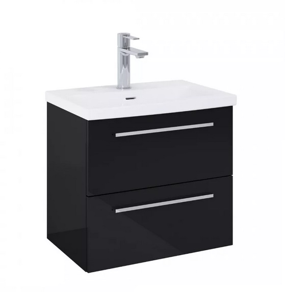 Тумба под раковину Roca Kwadro 60х38,4 см ДСП черный глянцевый A857969351