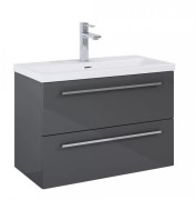 Тумба под раковину Roca Kwadro 80х38,4 см ДСП антрацит глянцевый A857970153