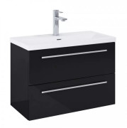 Тумба под раковину Roca Kwadro 80х38,4 см ДСП черный глянцевый A857970351