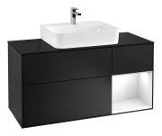 Тумба под раковину Villeroy & Boch Finion 120х50,1 см с подсветкой МДФ черный матовый лак/стекло черное матовое G172GFPD