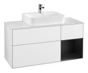 Тумба под раковину Villeroy & Boch Finion 120х50,1 см с подсветкой МДФ глянцевый белый лак/стекло белое матовое G171PDGF