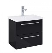 Тумба под раковину Roca Kwadro 60х38,4 см ДСП черный глянцевый A857969351