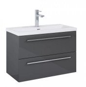 Тумба под раковину Roca Kwadro 80х38,4 см ДСП антрацит глянцевый A857970153