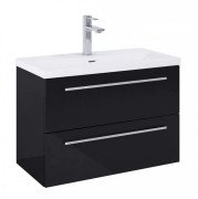 Тумба под раковину Roca Kwadro 80х38,4 см ДСП черный глянцевый A857970351
