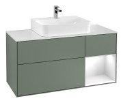 Тумба под раковину Villeroy & Boch Finion 120х50,1 см с подсветкой МДФ оливковый матовый лак/стекло белое матовое G171GFGM