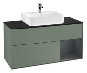 Тумба под раковину Villeroy & Boch Finion 120х50,1 см с подсветкой МДФ оливковый матовый лак/стекло черное матовое G172HGGM