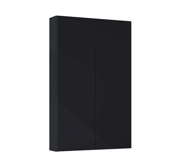 Полупенал для ванной Roca Extra slim подвесной 50х12,6х80 см ДСП черный глянцевый A857960351