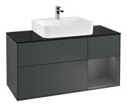 Тумба под раковину Villeroy & Boch Finion 120х50,1 см с подсветкой МДФ темно-синий матовый лак/стекло черное матовое G172GKHG
