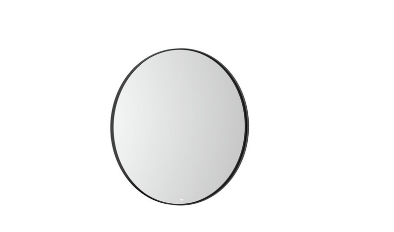 Зеркало в ванную комнату Roca Luna Ø60 см с подсветкой рама металл черный матовый A812425000