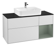 Тумба под раковину Villeroy & Boch Finion 120х50,1 см с подсветкой МДФ белый матовый лак/стекло черное матовое G172GMMT