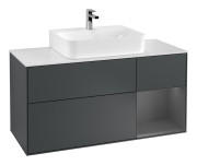 Тумба под раковину Villeroy & Boch Finion 120х50,1 см с подсветкой МДФ темно-синий матовый лак/стекло белое матовое G171GKHG