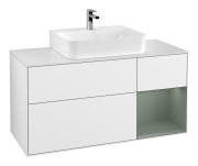 Тумба под раковину Villeroy & Boch Finion 120х50,1 см с подсветкой МДФ глянцевый белый лак/стекло белое матовое G171GMGF