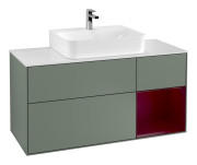 Тумба под раковину Villeroy & Boch Finion 120х50,1 см с подсветкой МДФ оливковый матовый лак/стекло белое матовое G171HBGM