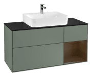 Тумба под раковину Villeroy & Boch Finion 120х50,1 см с подсветкой МДФ оливковый матовый лак/стекло черное матовое G172GNGM