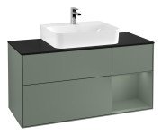 Тумба под раковину Villeroy & Boch Finion 120х50,1 см с подсветкой МДФ оливковый матовый лак/стекло черное матовое G172GMGM