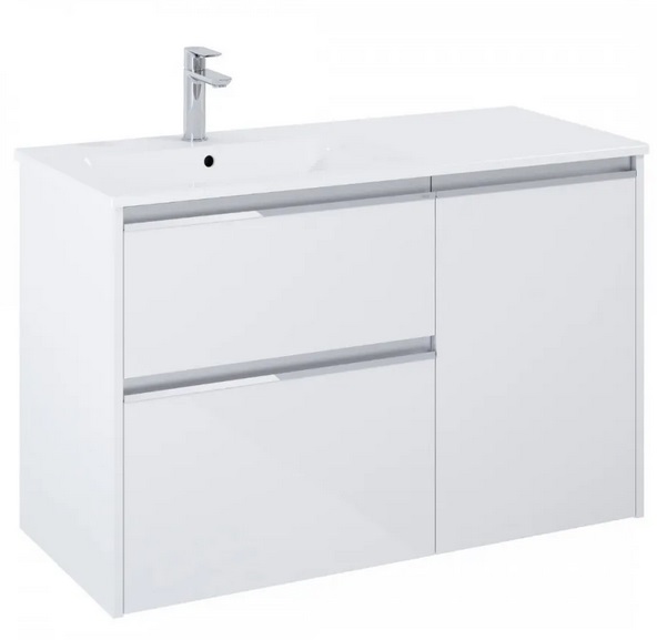 Тумба с раковиной Roca Gap Pro 100,5х46 см левосторонняя ДСП белый глянцевый A852061806