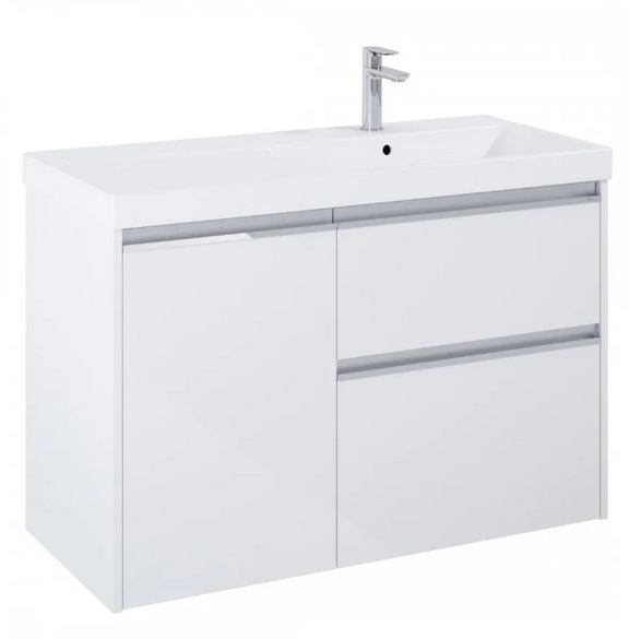 Тумба с раковиной Roca Gap Pro 100х46 см правосторонняя ДСП белый глянцевый A852064806