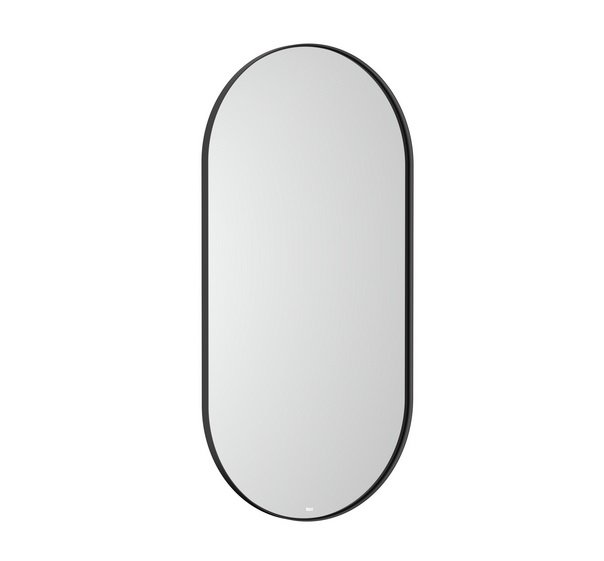 Зеркало в ванную комнату Roca Luna 45х90 см с подсветкой рама металл черный матовый A812428000