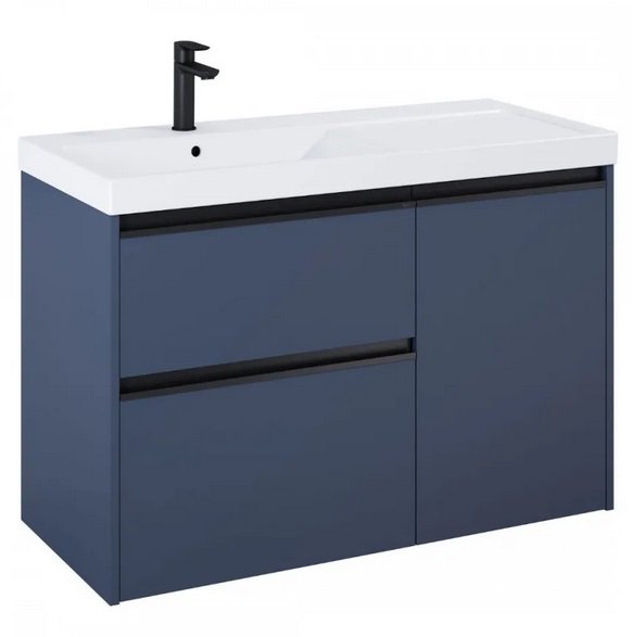 Тумба з раковиною Roca Gap Pro 100х46 см лівостороння ДСП синій матовий A852062538