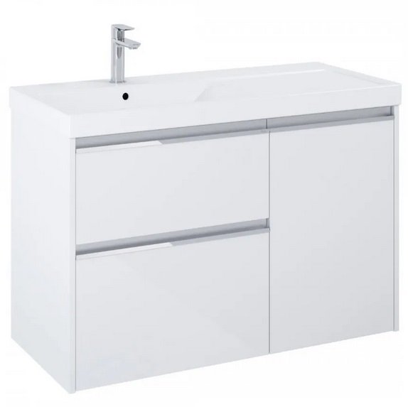 Тумба с раковиной Roca Gap Pro 100х46 см левосторонняя ДСП белый глянцевый A852062806