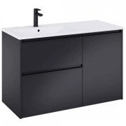 Тумба с раковиной Roca Gap Pro 100,5х46 см левосторонняя ДСП черный матовый A852061532